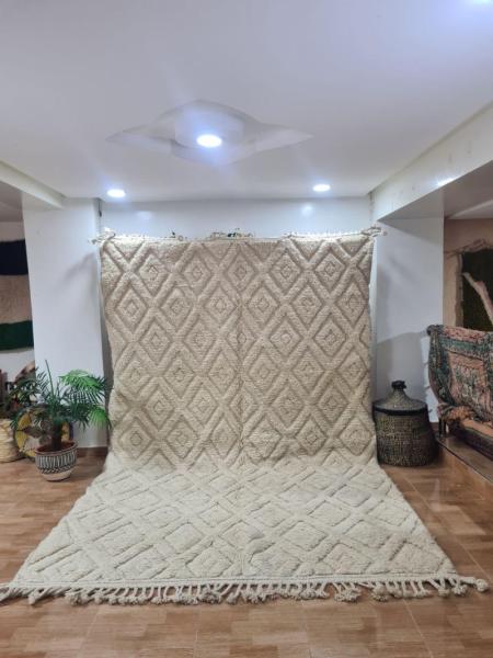 White Zafin Marokkaans handgemaakt tapijt